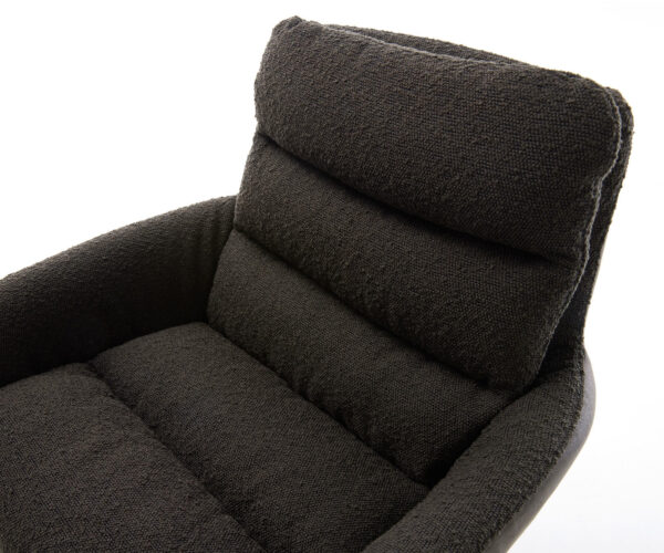 Jídelní židle Abelia-Flex s područkami mix materiálů černá křížová podnož široká nerezová ocel 360° otočná houpací - Image 4