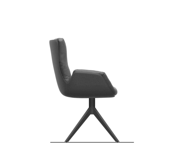 Jídelní židle Clea-Flex mix materiálů černá křížová podnož široká nerezová ocel 360° otočná houpací - Image 8