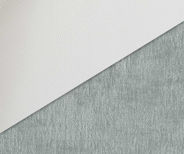 Jídelní židle Zoa-Flex mix materiálů pravá kůže bílo pastelově modrá křížová podnož široká bílá 360° otočná houpací - Image 3