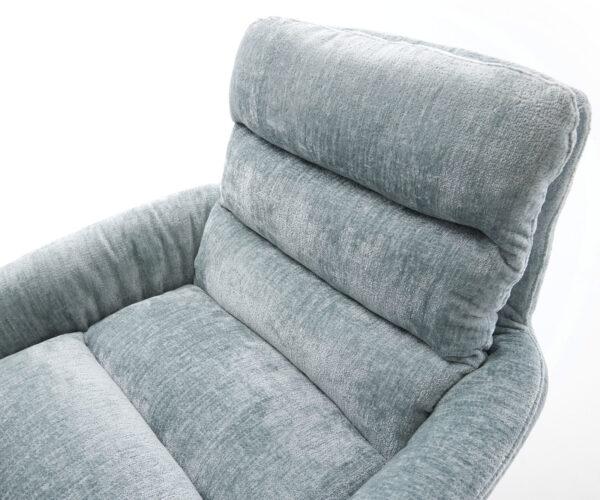 Otočná židle Abelia-Flex s područkami žinylka pastelově modrá Podstavec z nerezové oceli 360° otočná houpací funkce - Image 4