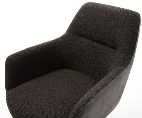 Otočná židle Pejo-Flex Směs materiálů Černá Podnož nerezová ocel Otočná o 360° Houpací funkce Kapesní pružinové jádro - Image 4