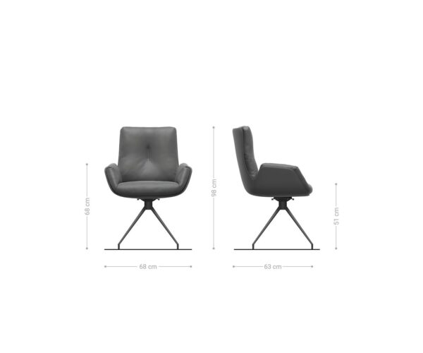 Jídelní židle Clea-Flex béžová křížová podnož kónický černá 180° otočná - Image 5