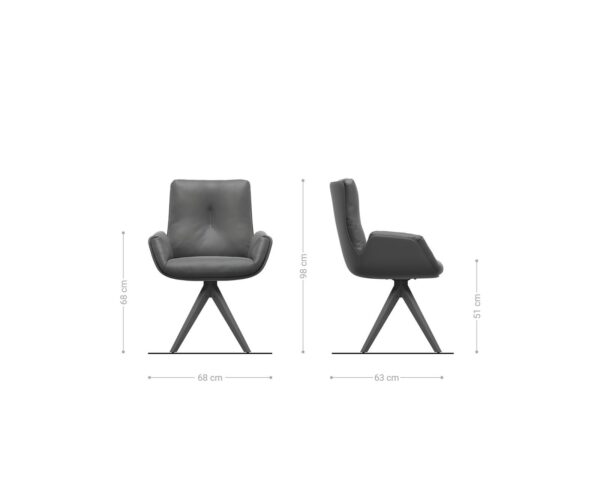 Jídelní židle Clea-Flex béžová dřevěná podnož hranatá přírodní 180° otočná - Image 5