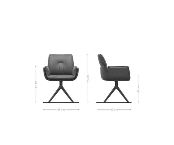 Otočná židle Nela-Flex směs materiálů béžová křížová podnož široká titanová otočná o 360° - Image 6
