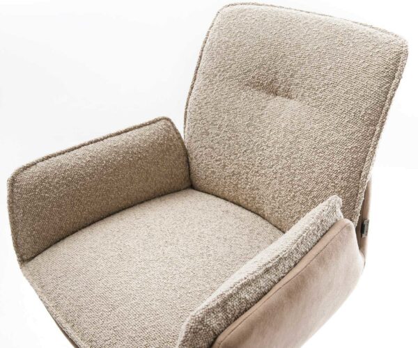 Barová židle Nela-Flex tenká podnož nerezová ocel mix materiálů taupe taštičkové pružiny - Image 4