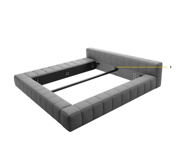 Čalouněná postel Espazio 180x200 cm bouclé stříbrně šedá s úložným prostorem - Image 9