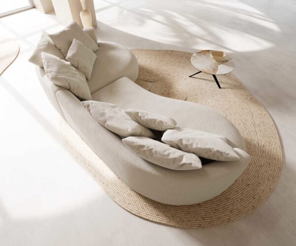 Pohovka Edina 330x170 cm bouclé krémovo-bílá - Obrázek 5