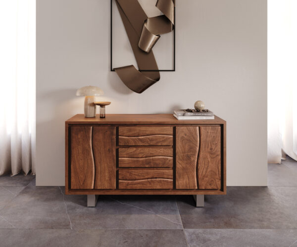 Komoda Live Edge 147 cm akácie hnědá 3 zásuvky 2 dvířka - Image 2
