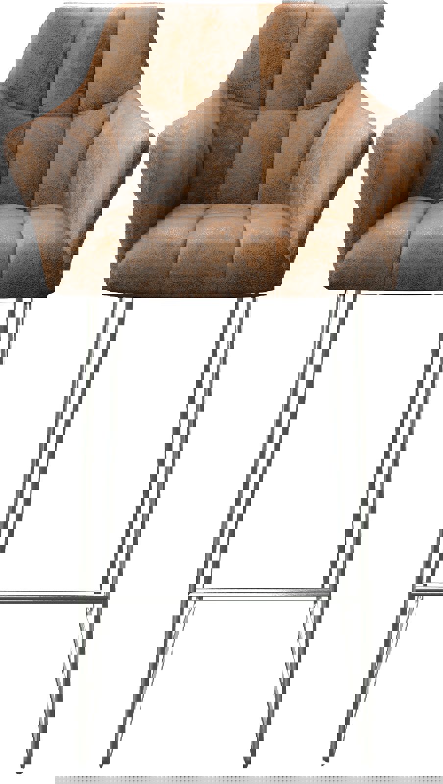 Barová židle Yulo-Flex vintage hnědá tenká podnož nerezová ocel - Obrázek 4