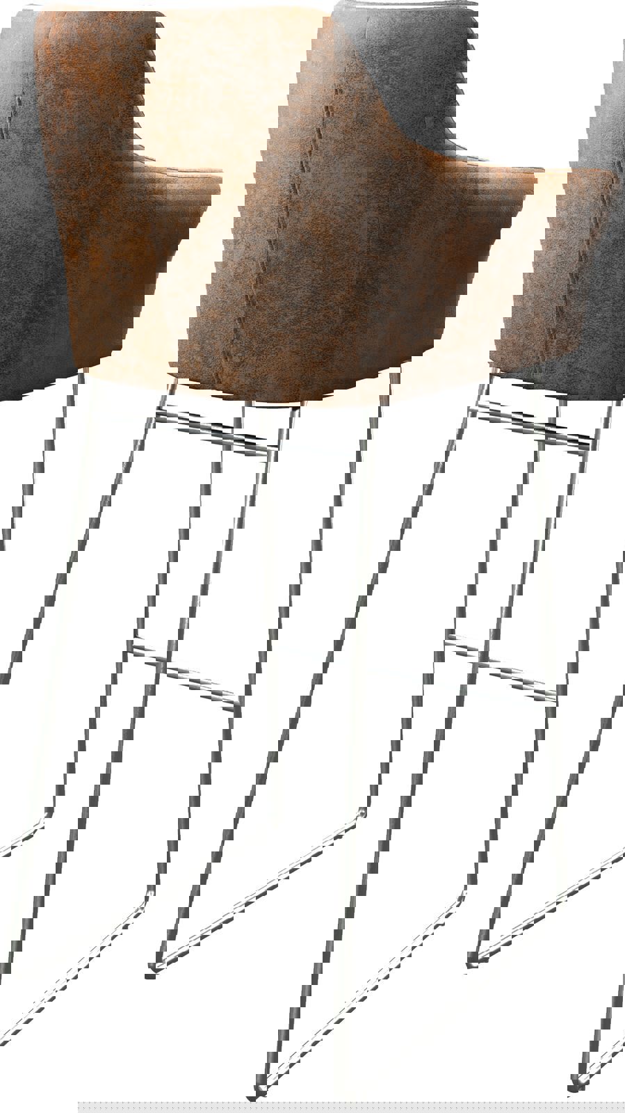 Barová židle Yulo-Flex vintage hnědá tenká podnož nerezová ocel - Obrázek 5