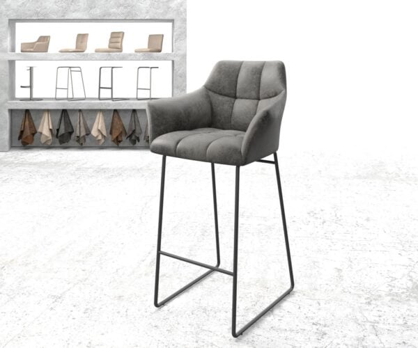 Barová židle Yulo-Flex vintage šedá tenká podnož kov