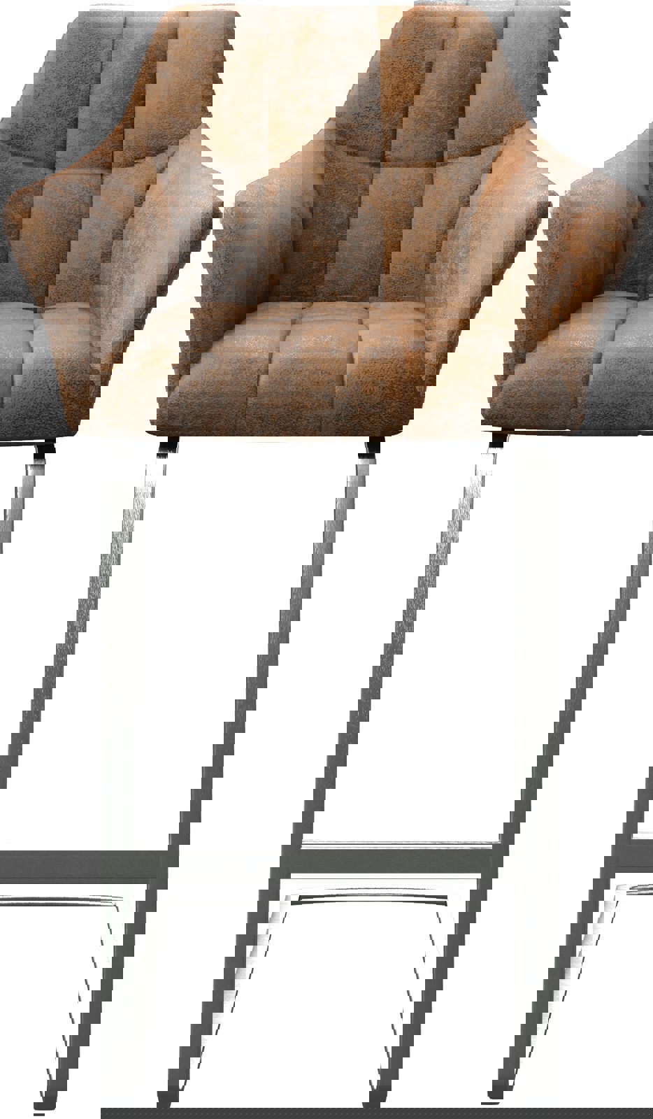 Barová židle Yulo-Flex vintage hnědá jídelní židle plochý nerezová ocel - Obrázek 4