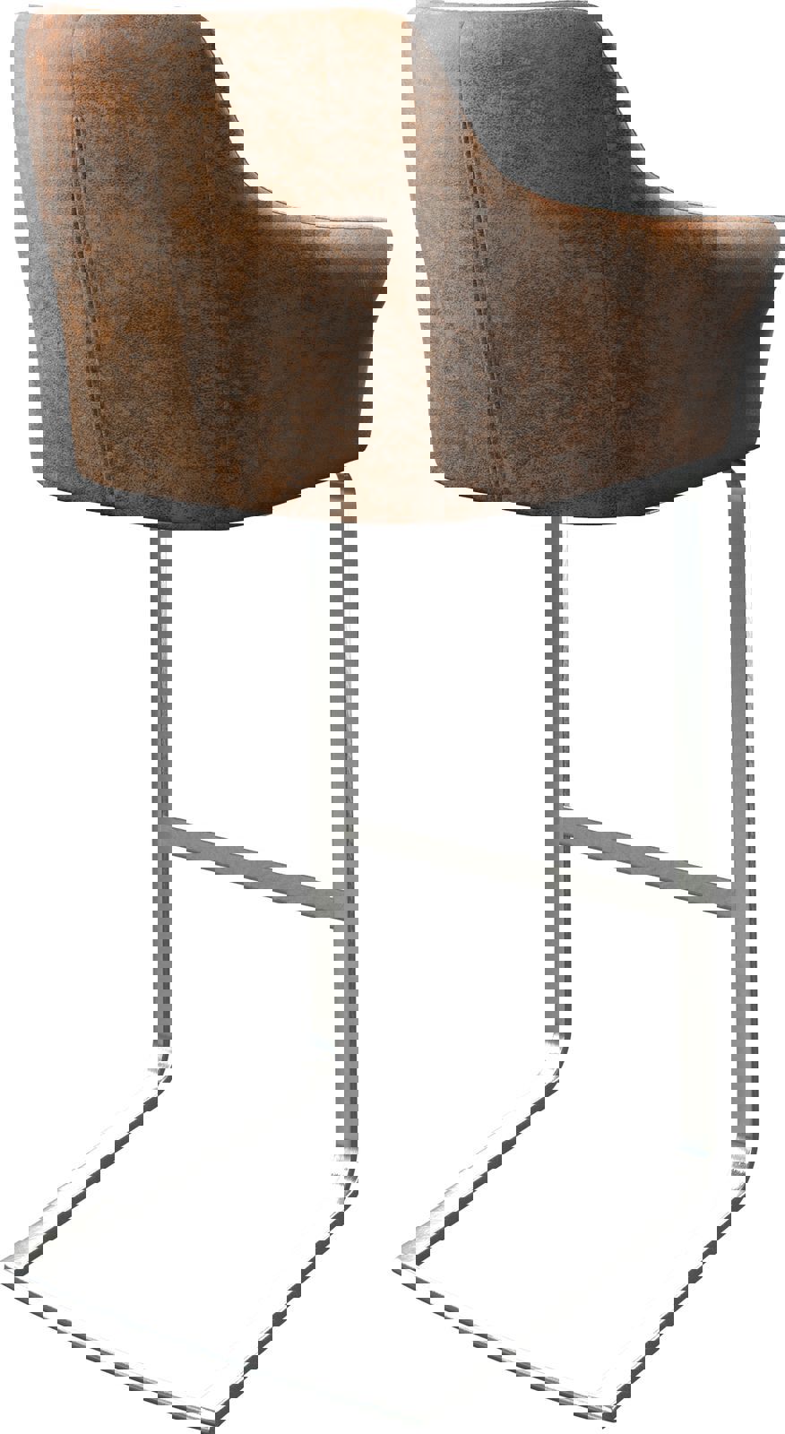 Barová židle Yulo-Flex vintage hnědá jídelní židle plochý nerezová ocel - Obrázek 5