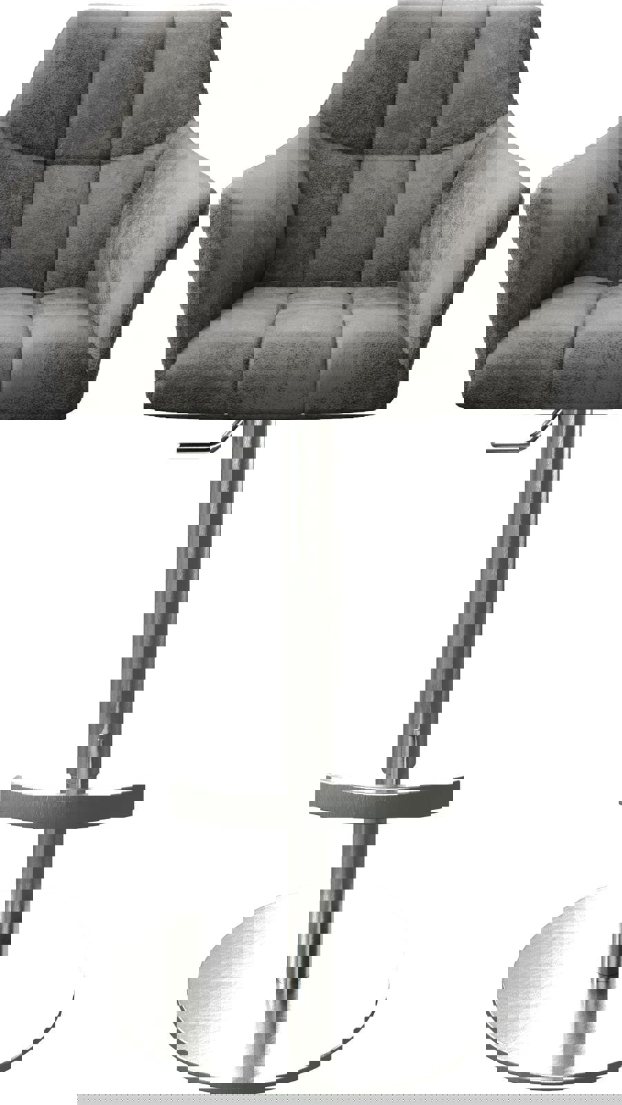 Barová židle Yulo-Flex vintage šedá otočná podnož výškově nastavitelná nerezová ocel - Obrázek 4