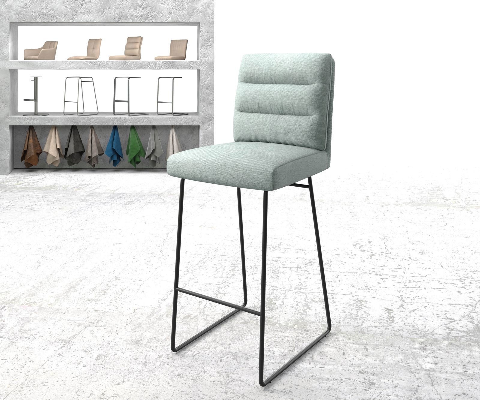 Barová židle Pela-Flex Stripes mint tenká podnož kov