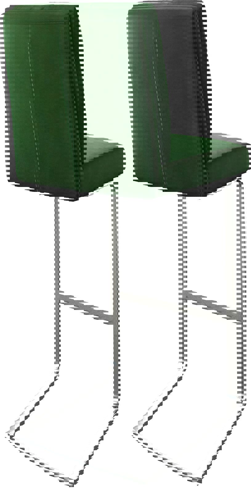 Barová židle Pela-Flex samet zelená jídelní židle plochý nerezová ocel - Obrázek 5