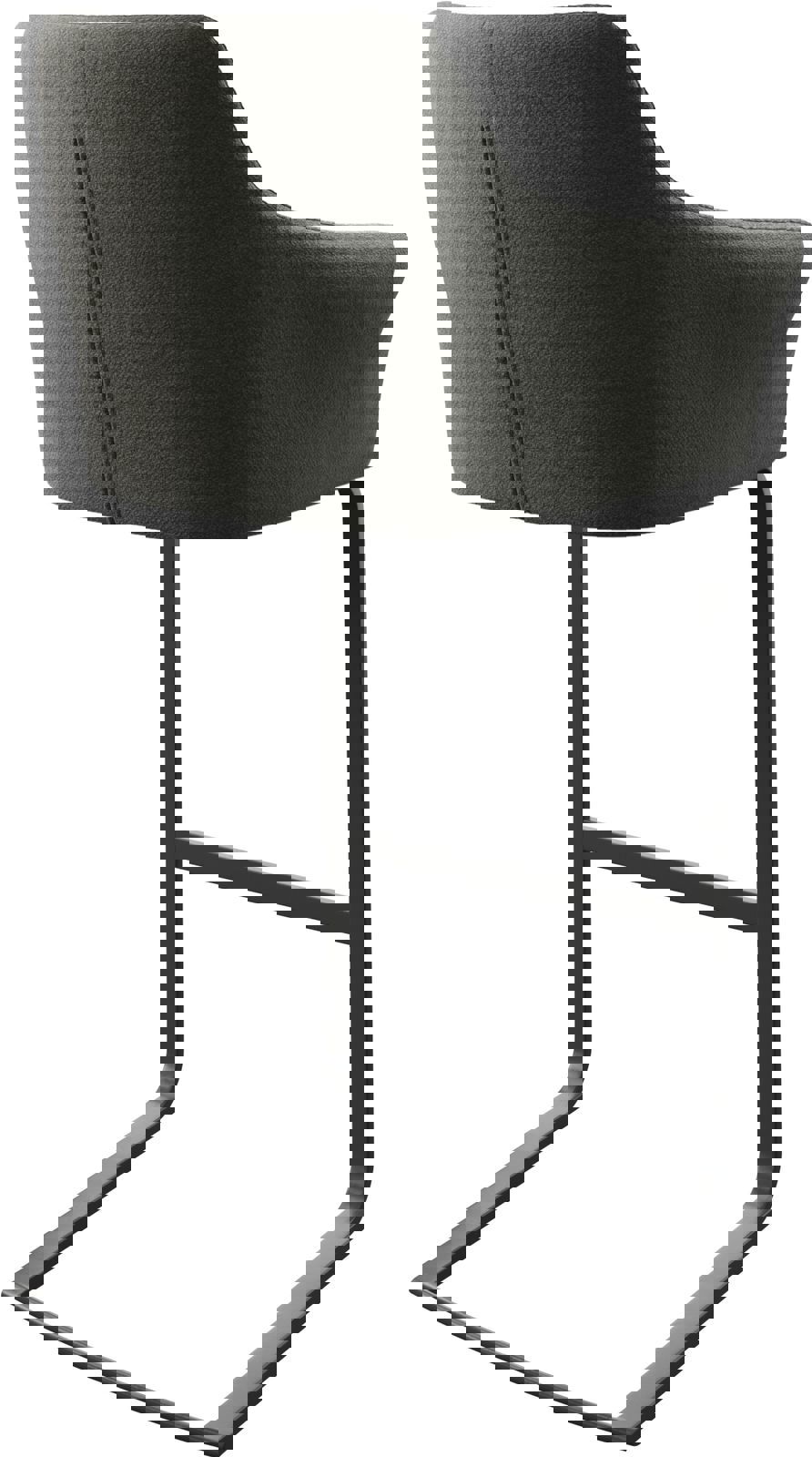 Barová židle Yulo-Flex potah z tkaniny antracitová jídelní židle plochá kovová podnož - Obrázek 5