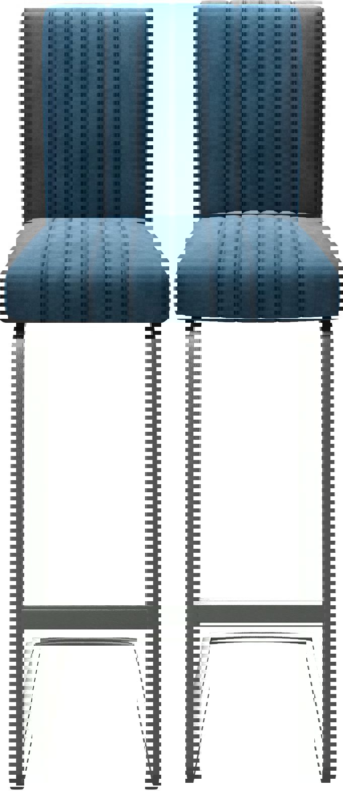 Barová židle Luiga-Flex samet modrá jídelní židle plochý nerezová ocel - Obrázek 4