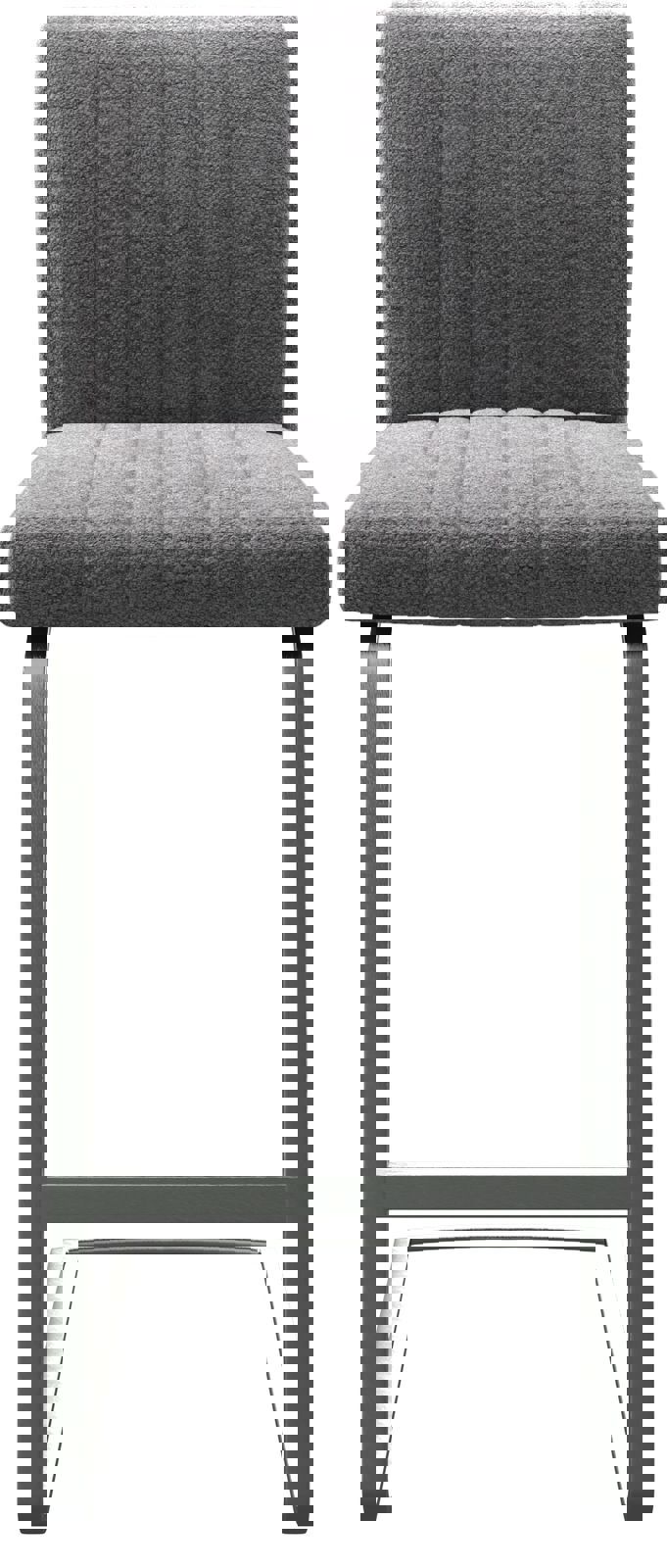 Barová židle Luiga-Flex látka světle šedá jídelní židle plochý nerezová ocel - Obrázek 4