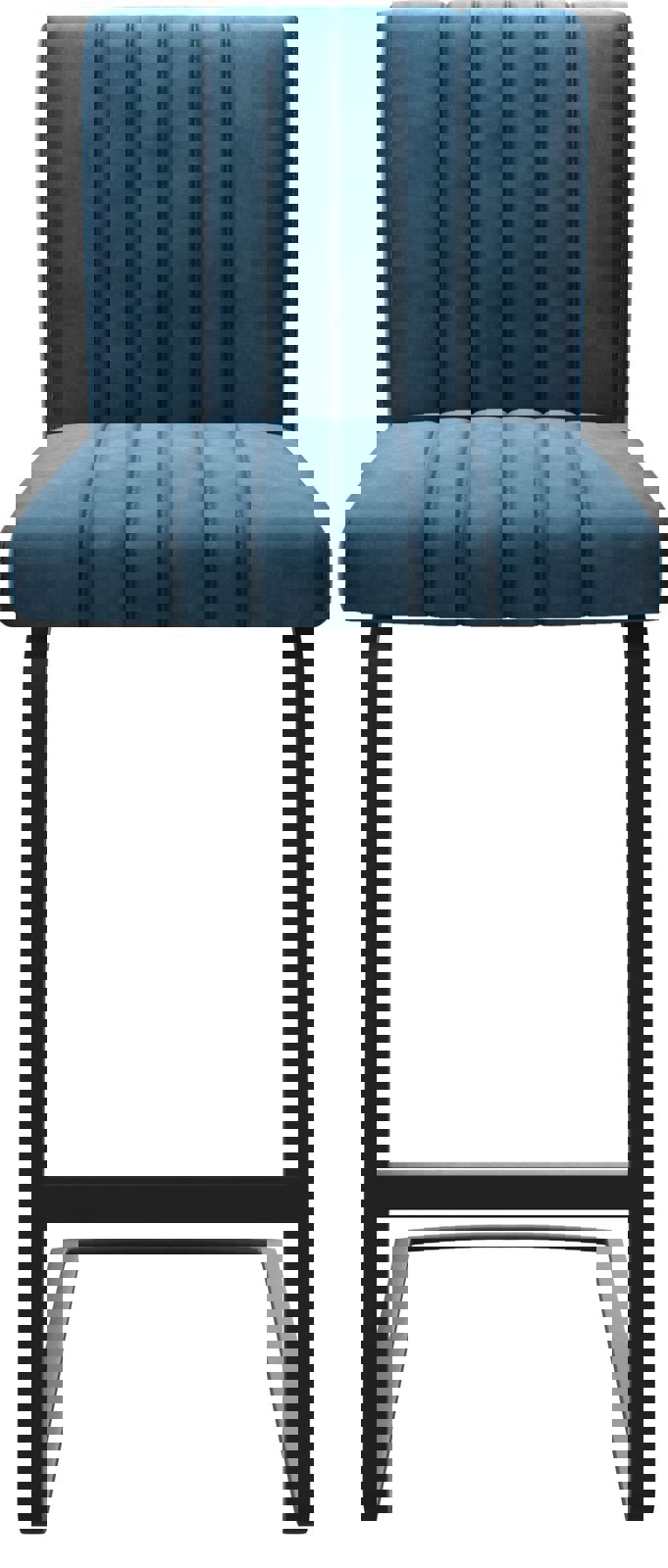 Barová židle Luiga-Flex samet modrá jídelní židle plochý kov - Obrázek 4