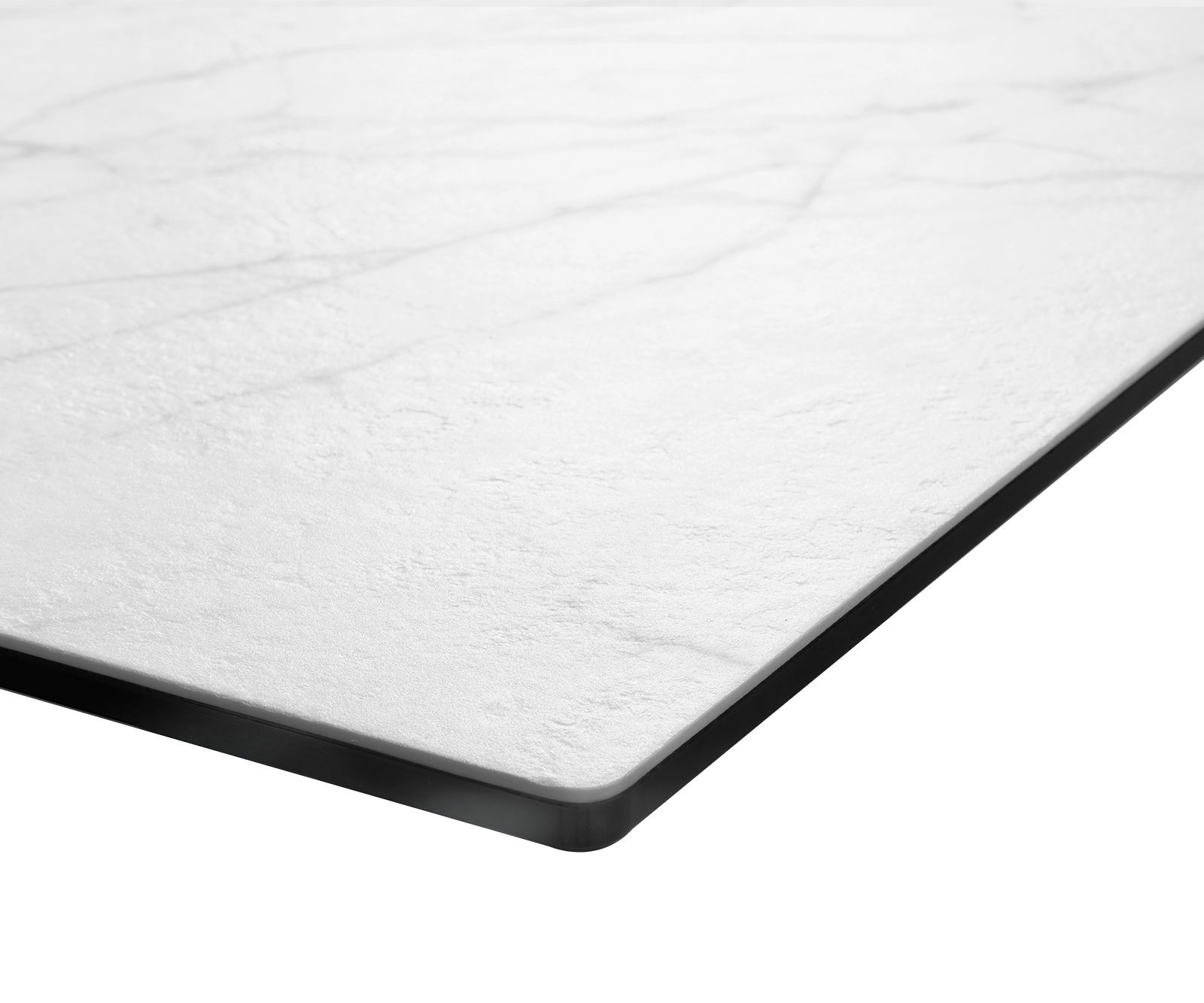 Jídelní stůl Edge 200x100 cm keramika Laminam® Statuarietto bílá středová podnož plochá ocel černá - Obrázek 6