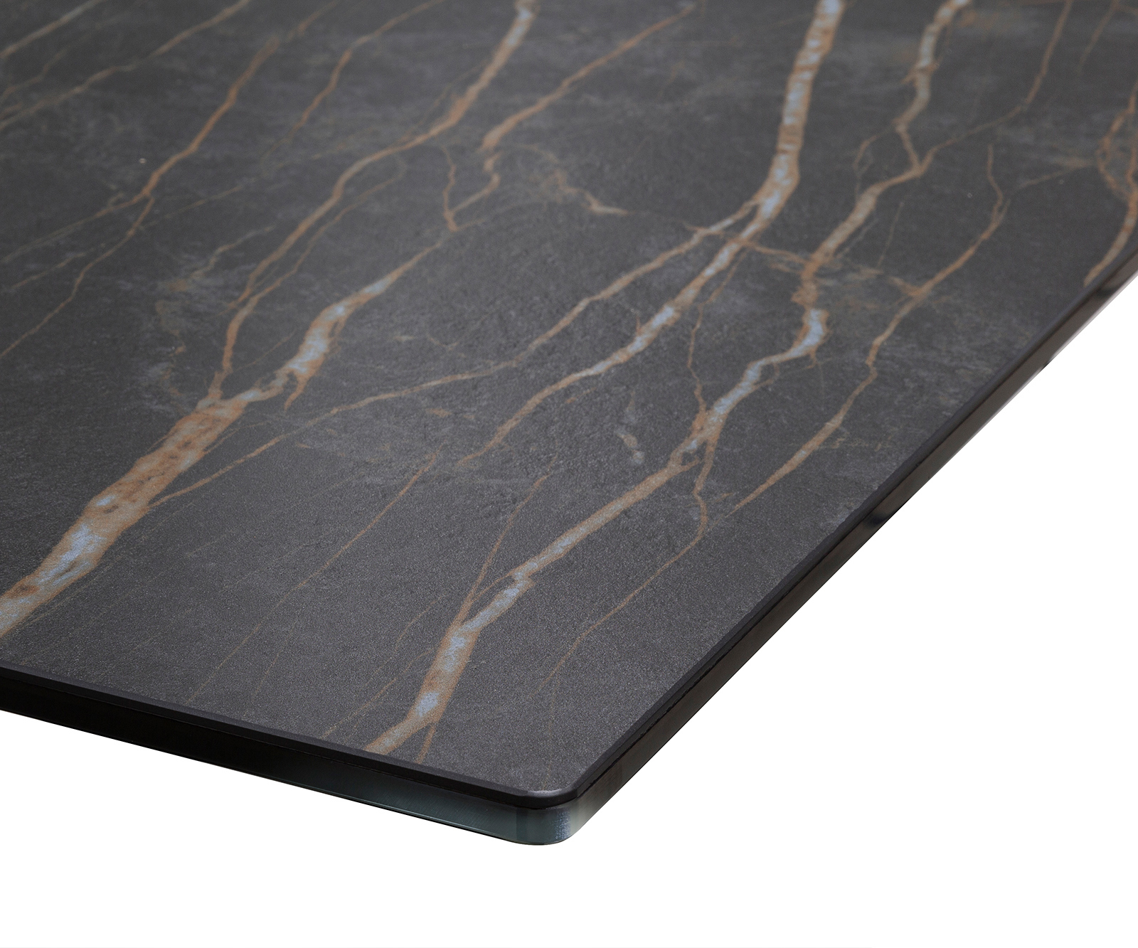 Jídelní stůl Edge 200x100 cm keramika Laminam®Noir Desir hnědý Spider plochá ocel nerezová ocel - Obrázek 5