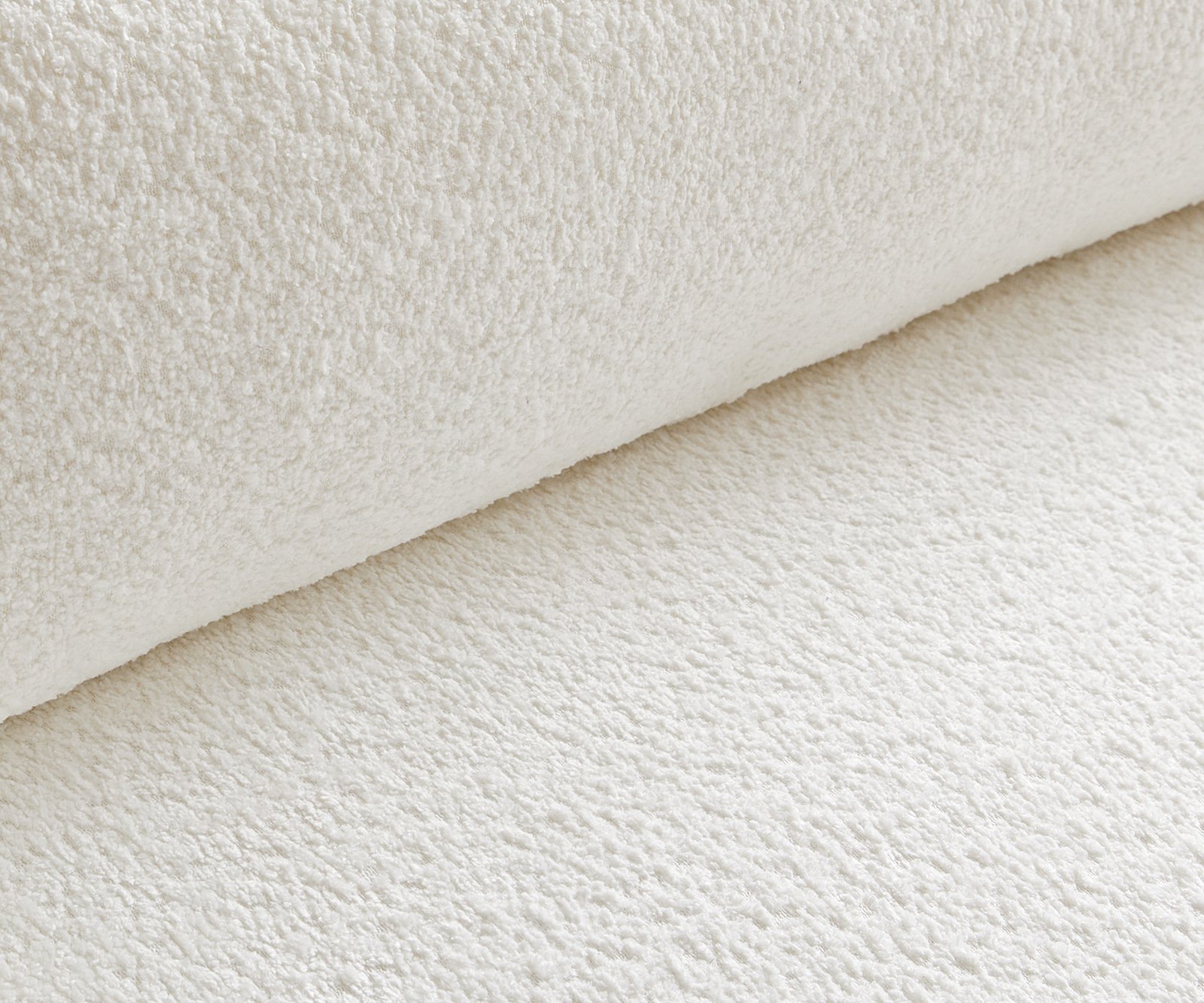 Pohovka ve tvaru "U" Sirpio 300x200 cm bouclé krémovo-bílá lenoška variabilní s taburetem - Obrázek 3