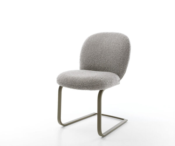 Jídelní židle Nube-Flex bouclé stříbrně šedá jídelní židle plochá titanová efektová povrchová úprava taštičkové pružiny