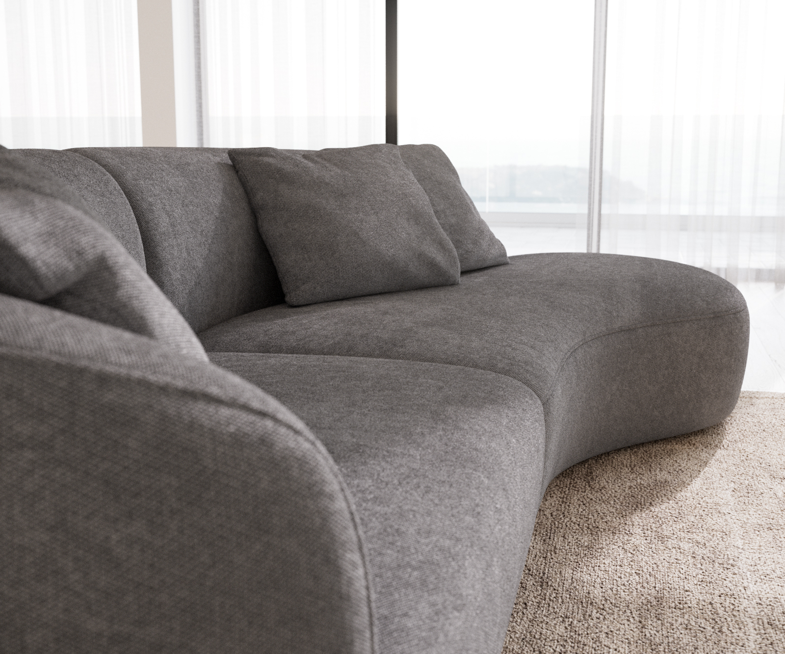 Pohovka Mairi 330x160 cm mikrovlákno šedá - Obrázek 6