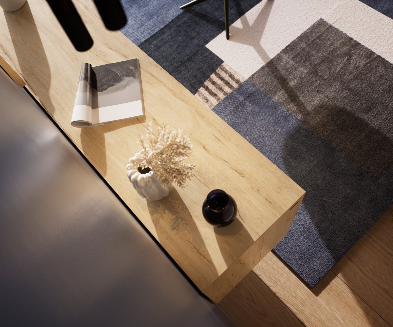 Komoda Cuor 180 cm keramika Laminam® Sabbia dubová 2 dvířka 3 zásuvky závěsná - Obrázek 6