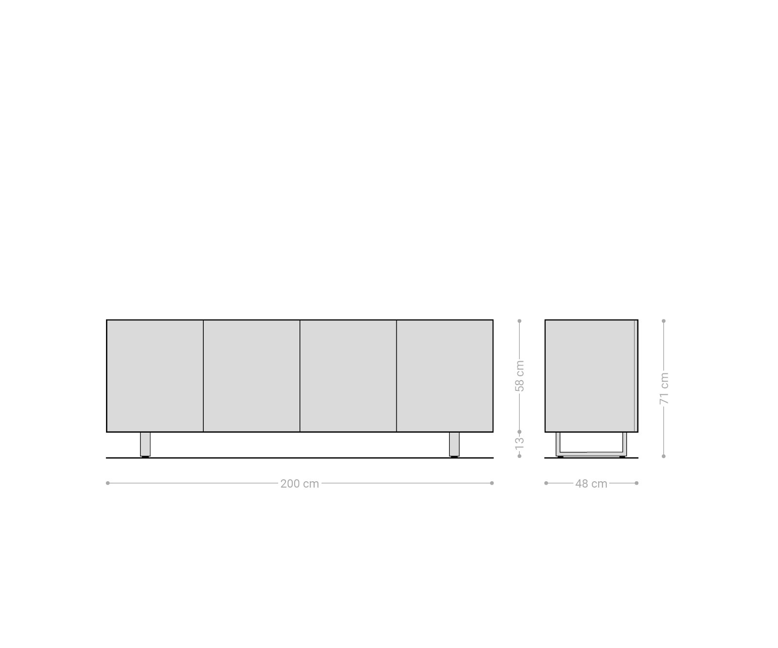 Komoda Ashara 200 cm jasan tmavě hnědá 3D efekt 4 dvířka podnož nerezová ocel broušená - Obrázek 7
