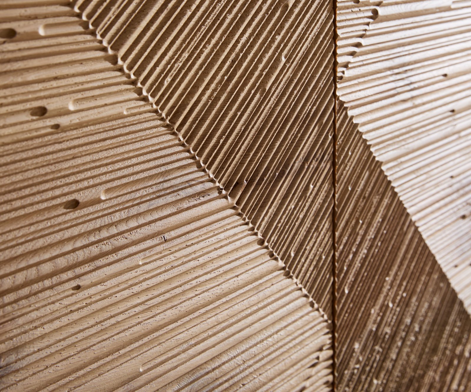 Komoda Tereos 200 cm dub přírodní 3D efekt 4 dvířka podnož závěsná akrylátové sklo - Obrázek 6