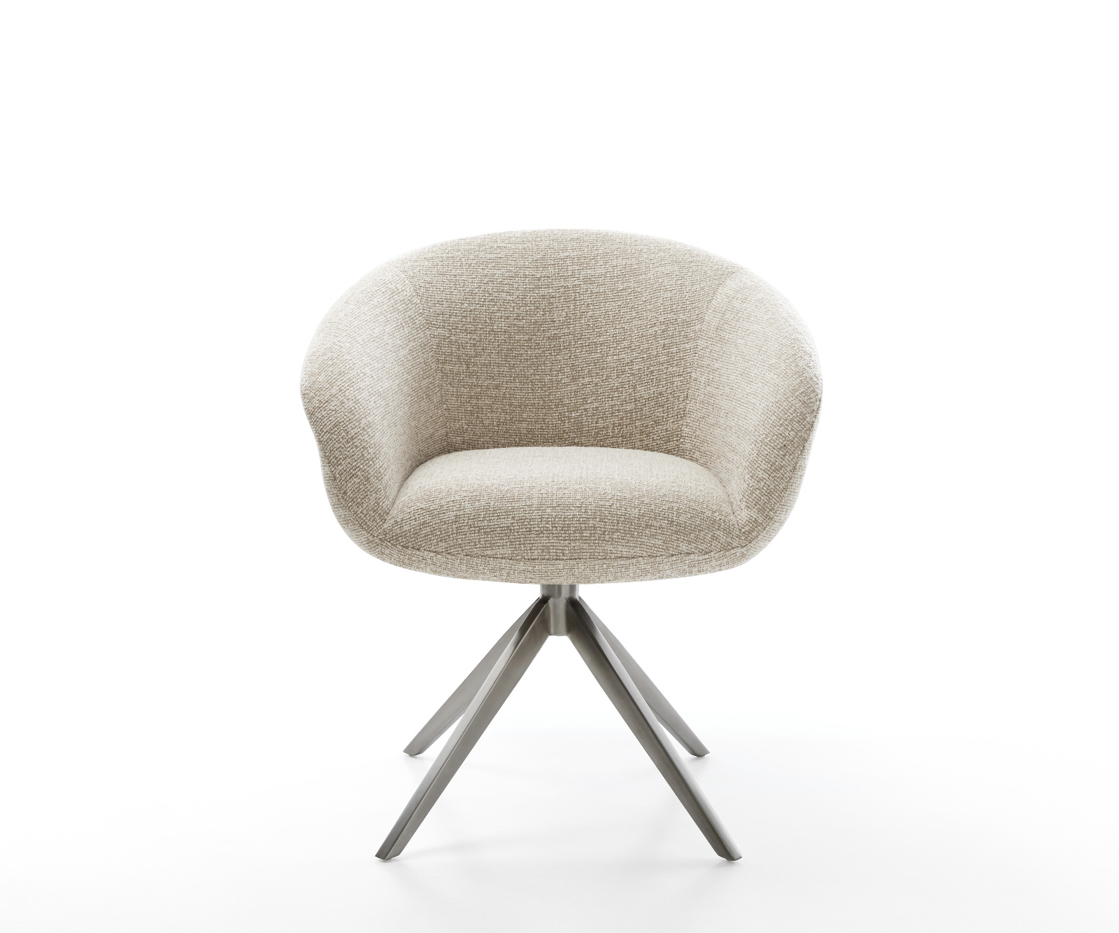 Jídelní židle Vinka-Flex s područkami látka Měkký béžová křížová podnož široká grafitová 360° otočná houpací funkce taštičkové pružiny - Obrázek 2