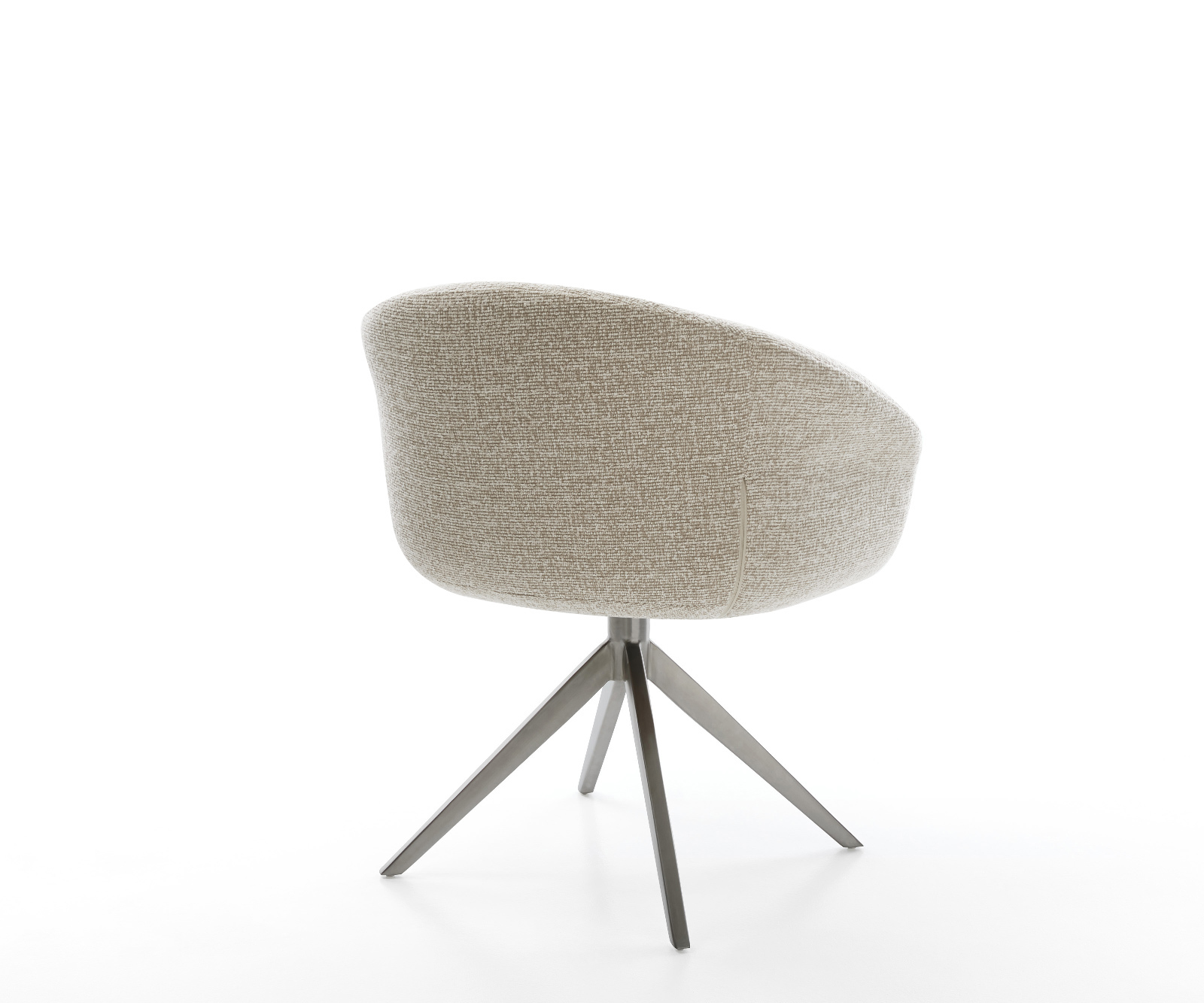 Jídelní židle Vinka-Flex s područkami látka Měkký béžová křížová podnož široká grafitová 360° otočná houpací funkce taštičkové pružiny - Obrázek 5