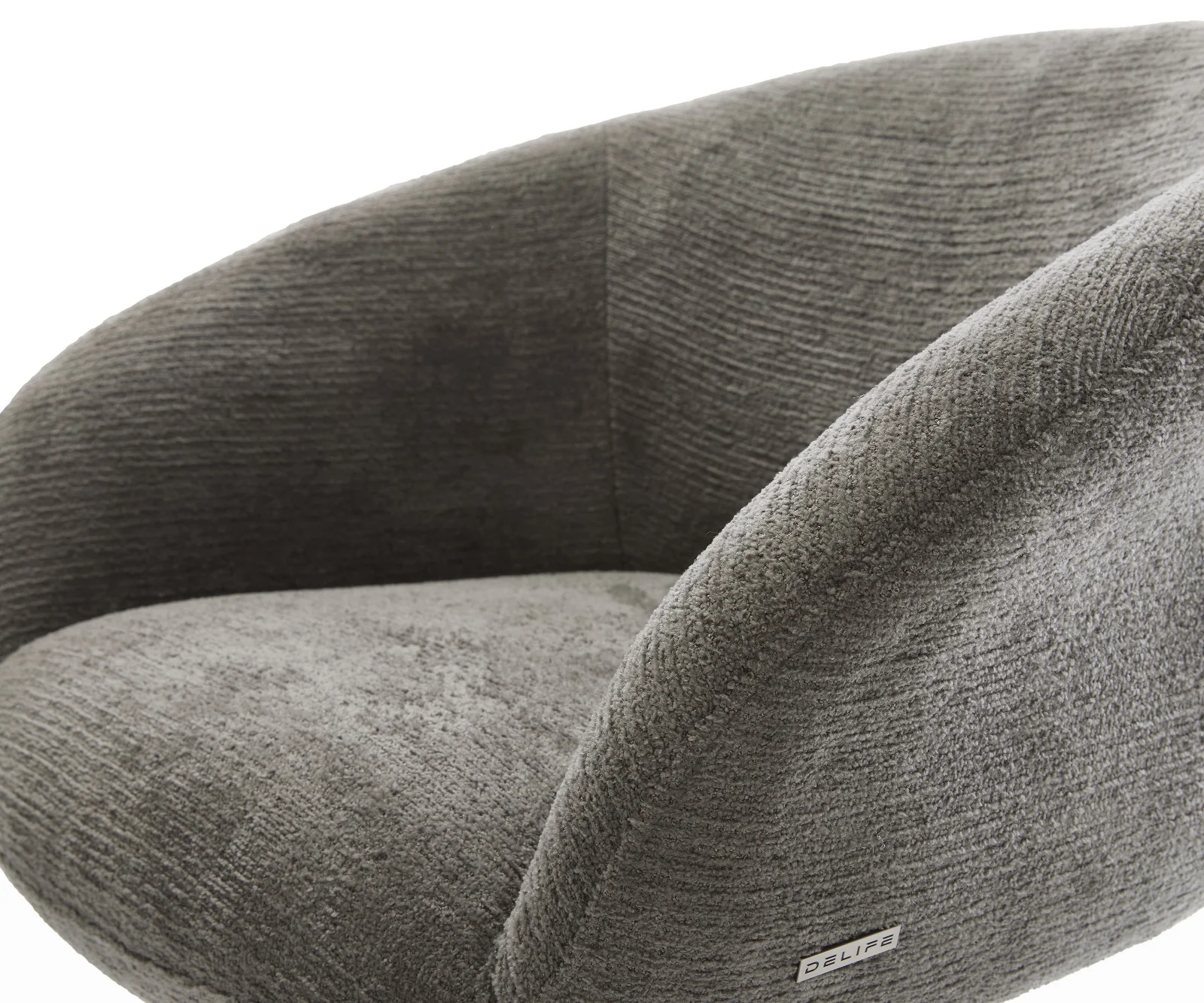 Jídelní židle Vinka-Flex s područkami bouclé měkký tmavě béžová křížová podnož široká bílá otočný o 360° houpací funkce taštičkové pružiny - Obrázek 4