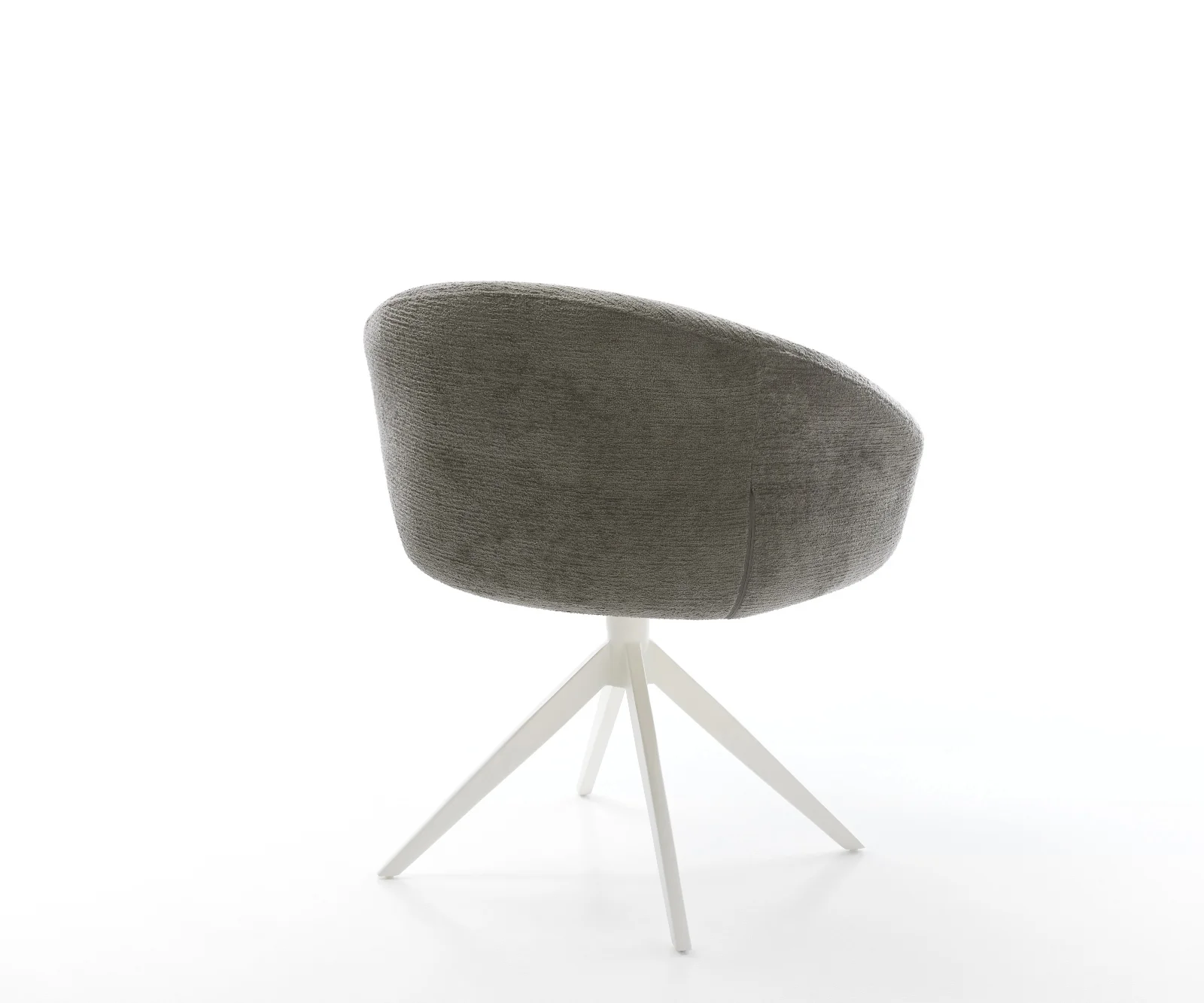 Jídelní židle Vinka-Flex s područkami bouclé měkký tmavě béžová křížová podnož široká bílá otočný o 360° houpací funkce taštičkové pružiny - Obrázek 5