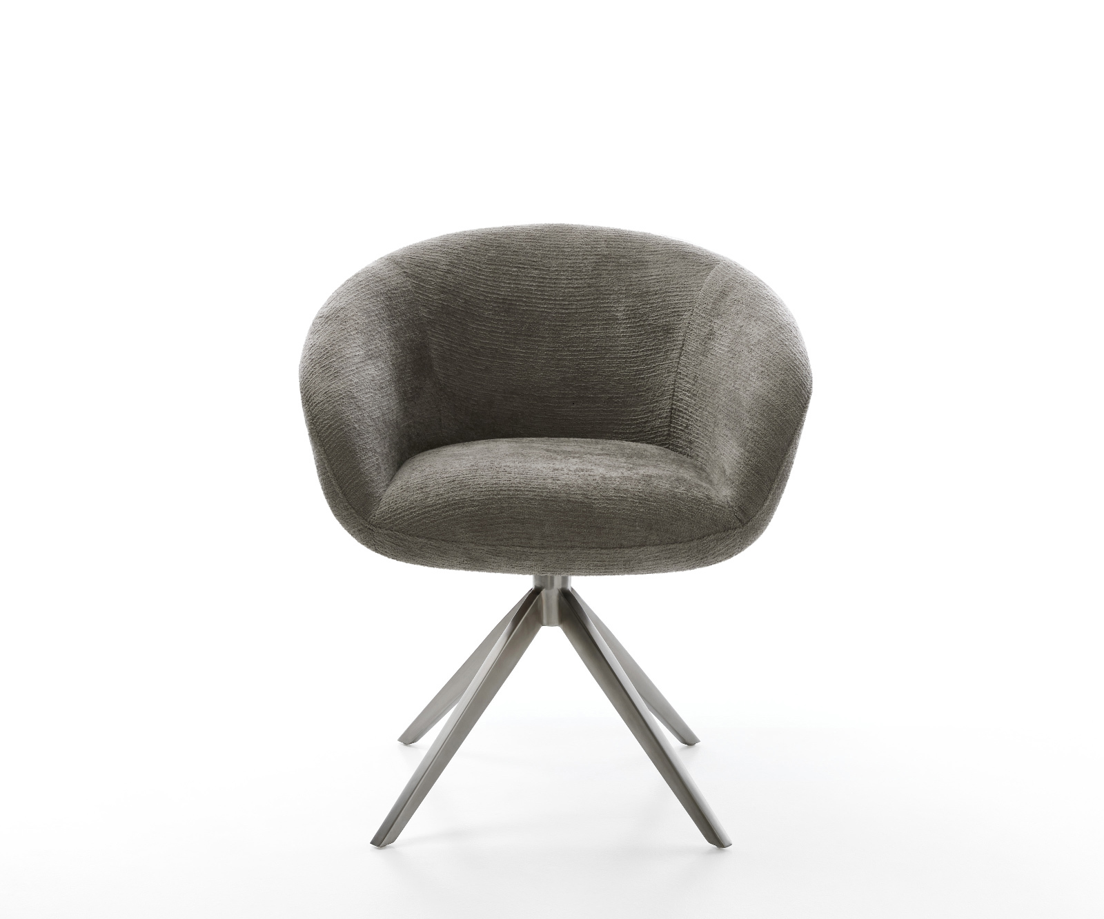 Jídelní židle Vinka-Flex s područkami bouclé měkký tmavě béžová křížová podnož široká grafitová 360° otočný houpací funkce taštičkové pružiny - Obrázek 2