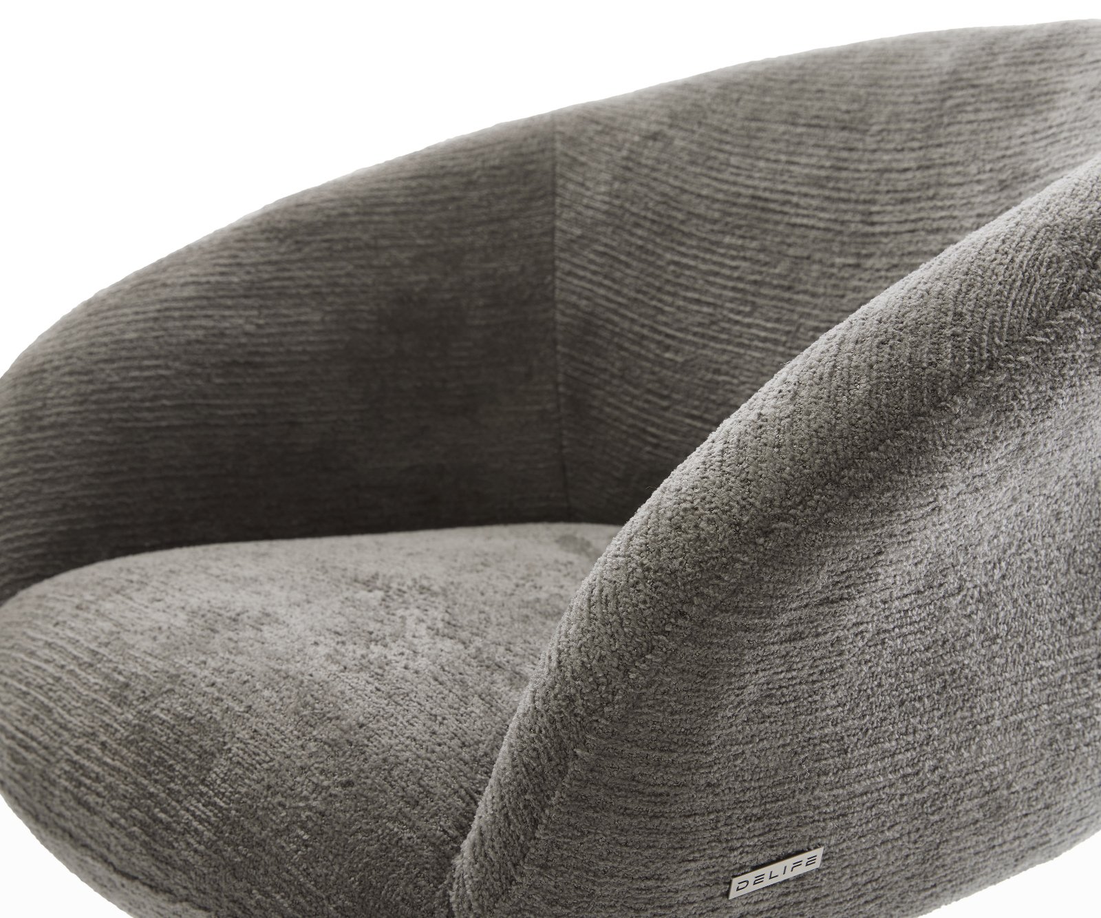 Jídelní židle Vinka-Flex s područkami bouclé měkký tmavě béžová křížová podnož široká grafitová 360° otočný houpací funkce taštičkové pružiny - Obrázek 4