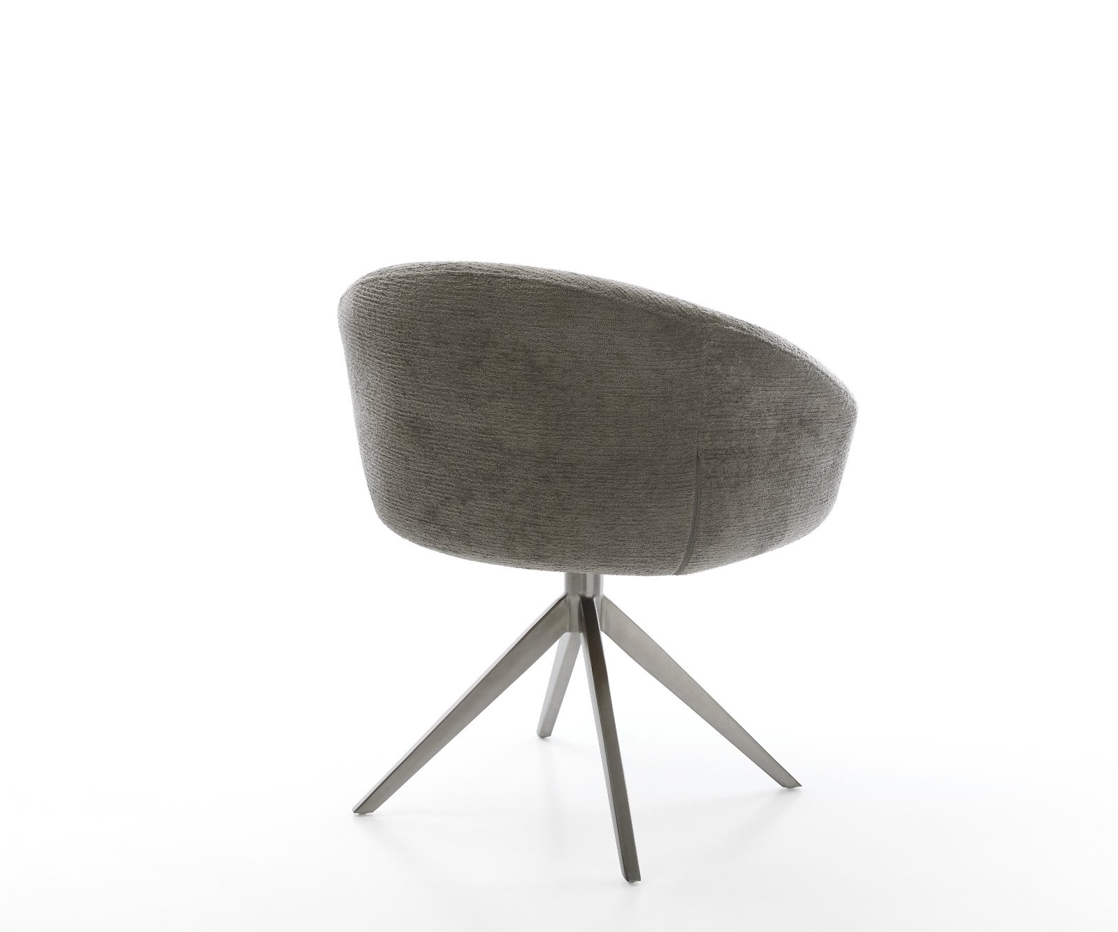 Jídelní židle Vinka-Flex s područkami bouclé měkký tmavě béžová křížová podnož široká grafitová 360° otočný houpací funkce taštičkové pružiny - Obrázek 5