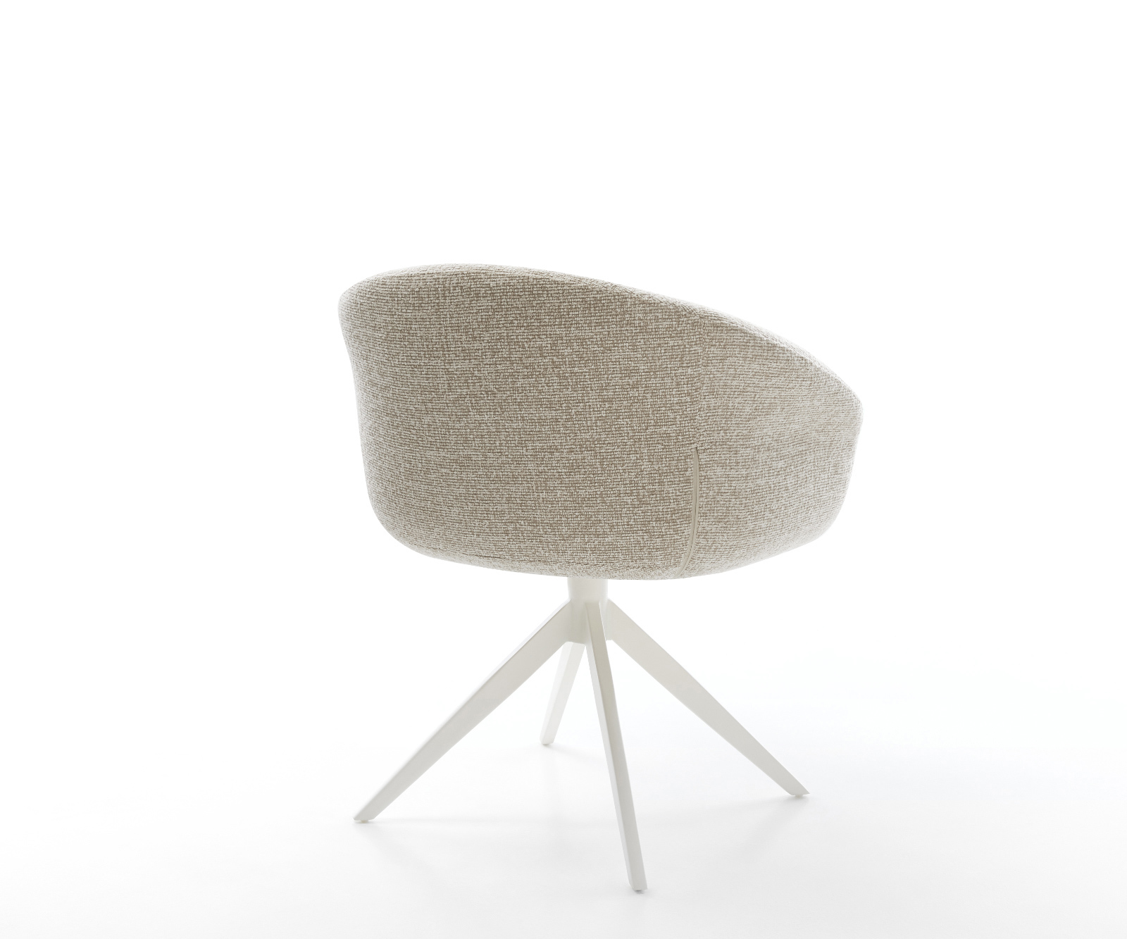 Jídelní židle Vinka-Flex s područkami látka Měkký béžová křížová podnož široká bílá 360° otočný houpací funkce taštičkové pružiny - Obrázek 5