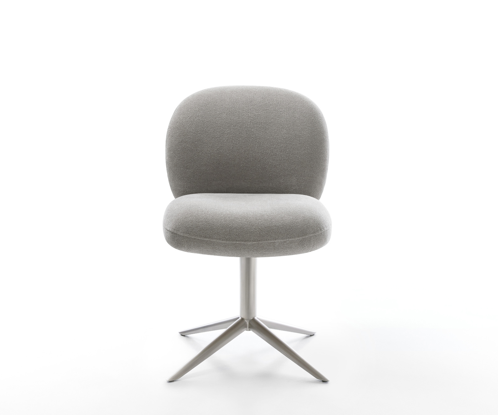 Jídelní židle Nube-Flex potahová látka Měkký šedá křížová podnož nerezová ocel 360° otočný houpací funkce taštičkové pružiny - Obrázek 2