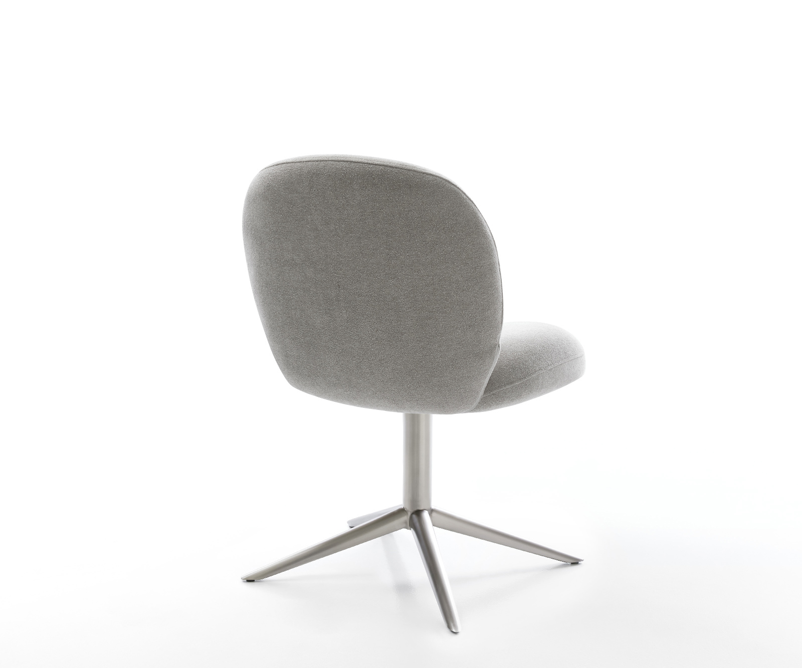 Jídelní židle Nube-Flex potahová látka Měkký šedá křížová podnož nerezová ocel 360° otočný houpací funkce taštičkové pružiny - Obrázek 5