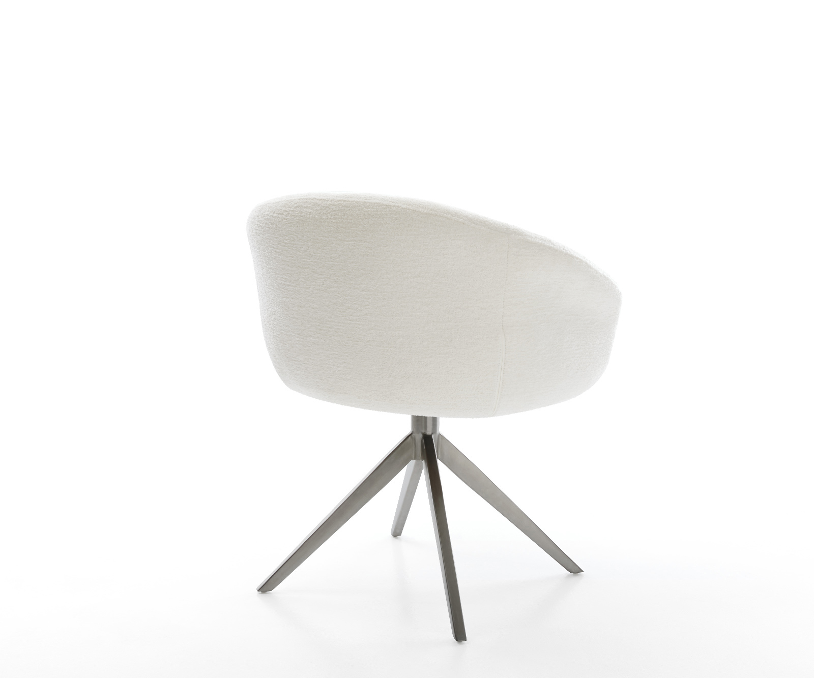 Jídelní židle Vinka-Flex s područkami bouclé měkký béžová křížová podnož široká grafitová 360° otočná houpací funkce taštičkové pružiny - Obrázek 5