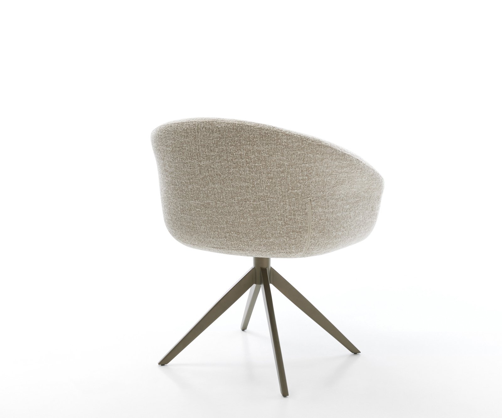 Jídelní židle Vinka-Flex s područkami látka Měkký béžová široká křížová podnož Titanová barva 360° otočný houpací funkce taštičkové pružiny - Obrázek 5