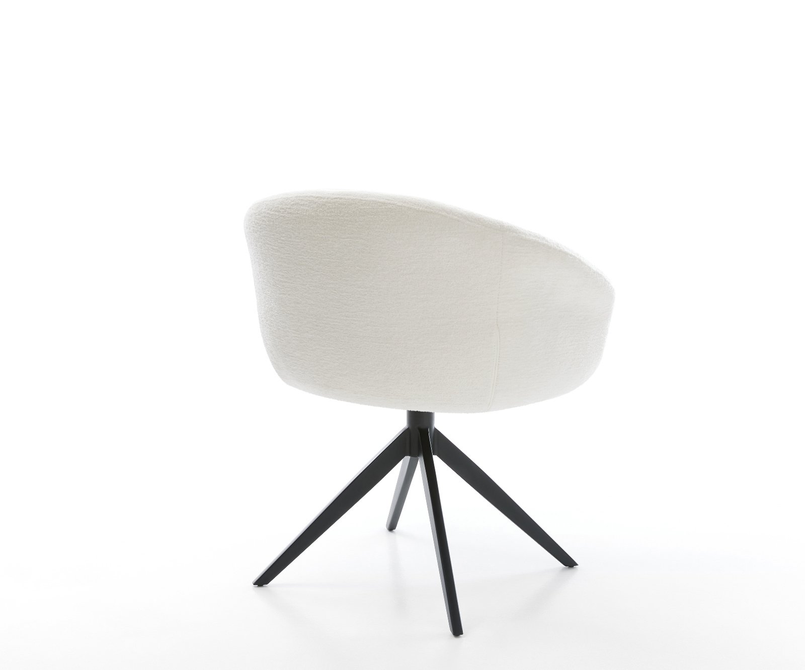 Jídelní židle Vinka-Flex s područkami bouclé měkký béžová křížová podnož široká černá 360° otočný houpací funkce taštičkové pružiny - Obrázek 5