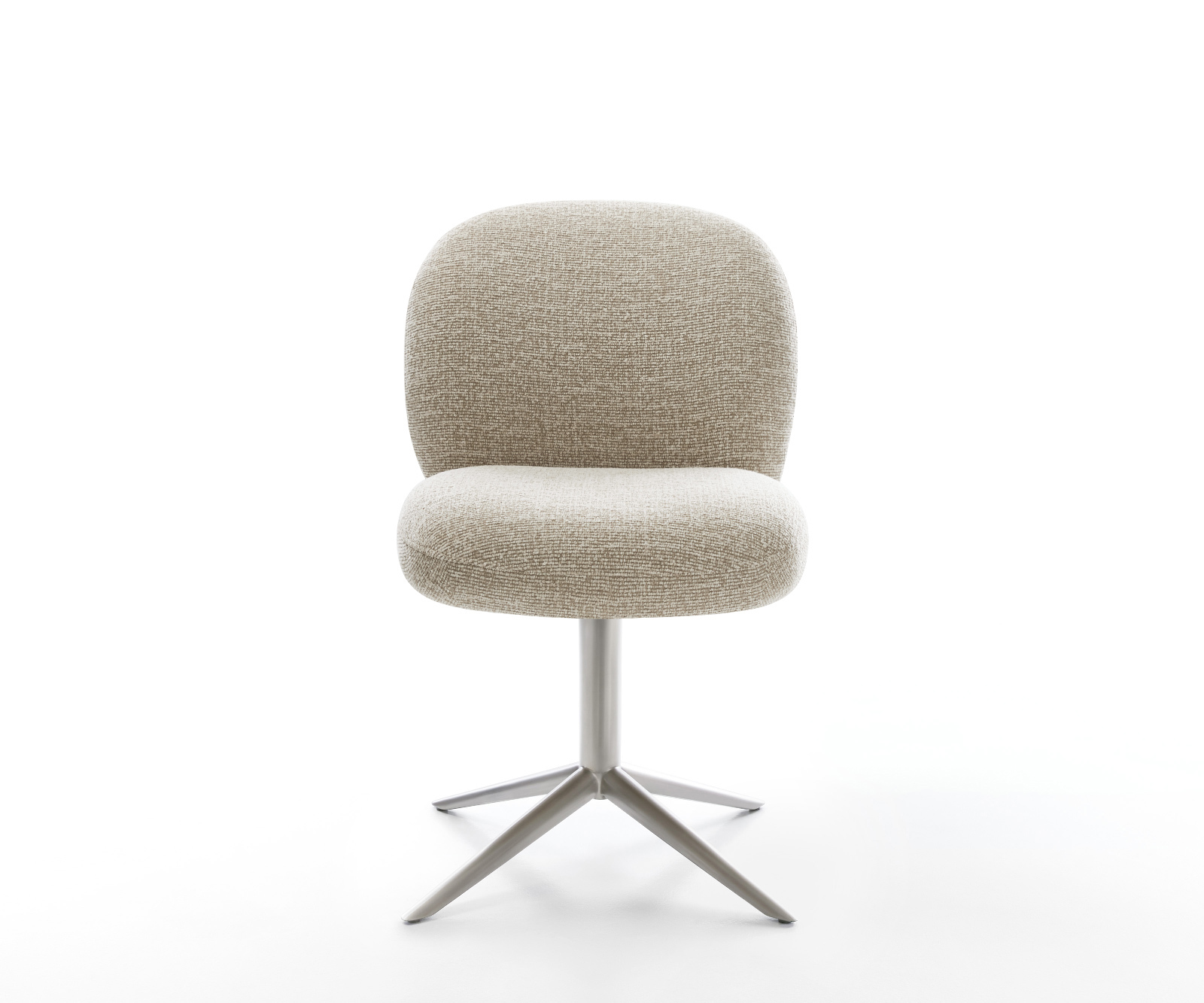 Jídelní židle Nube-Flex látka Měkký béžová křížová podnož nerezová ocel 360° otočný houpací funkce taštičkové pružiny - Obrázek 2