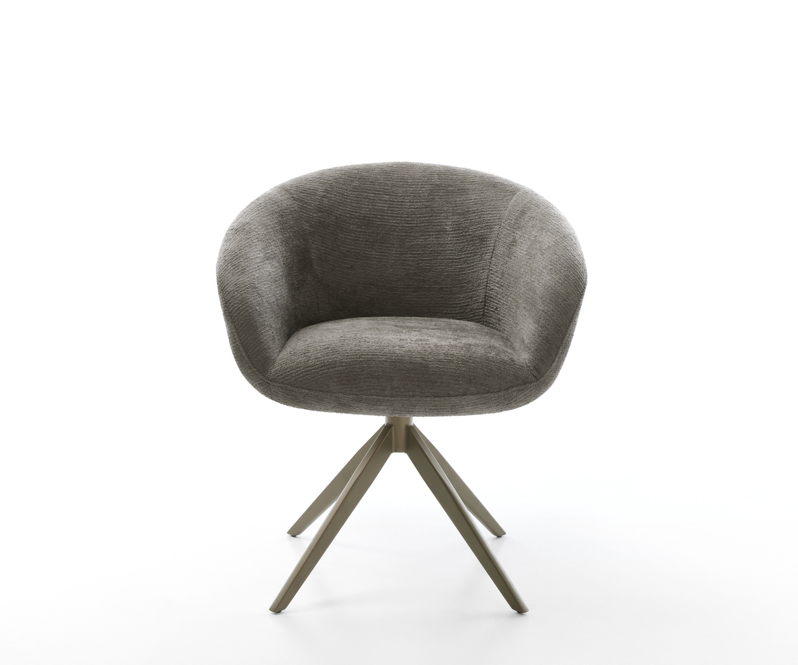 Jídelní židle Vinka-Flex s područkami bouclé měkký tmavě béžová křížová podnož široká titanová barva 360° otočný houpací funkce taštičkové pružiny - Obrázek 2