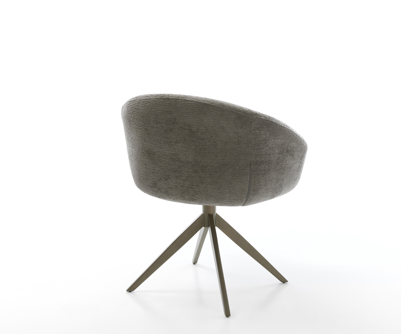 Jídelní židle Vinka-Flex s područkami bouclé měkký tmavě béžová křížová podnož široká titanová barva 360° otočný houpací funkce taštičkové pružiny - Obrázek 5