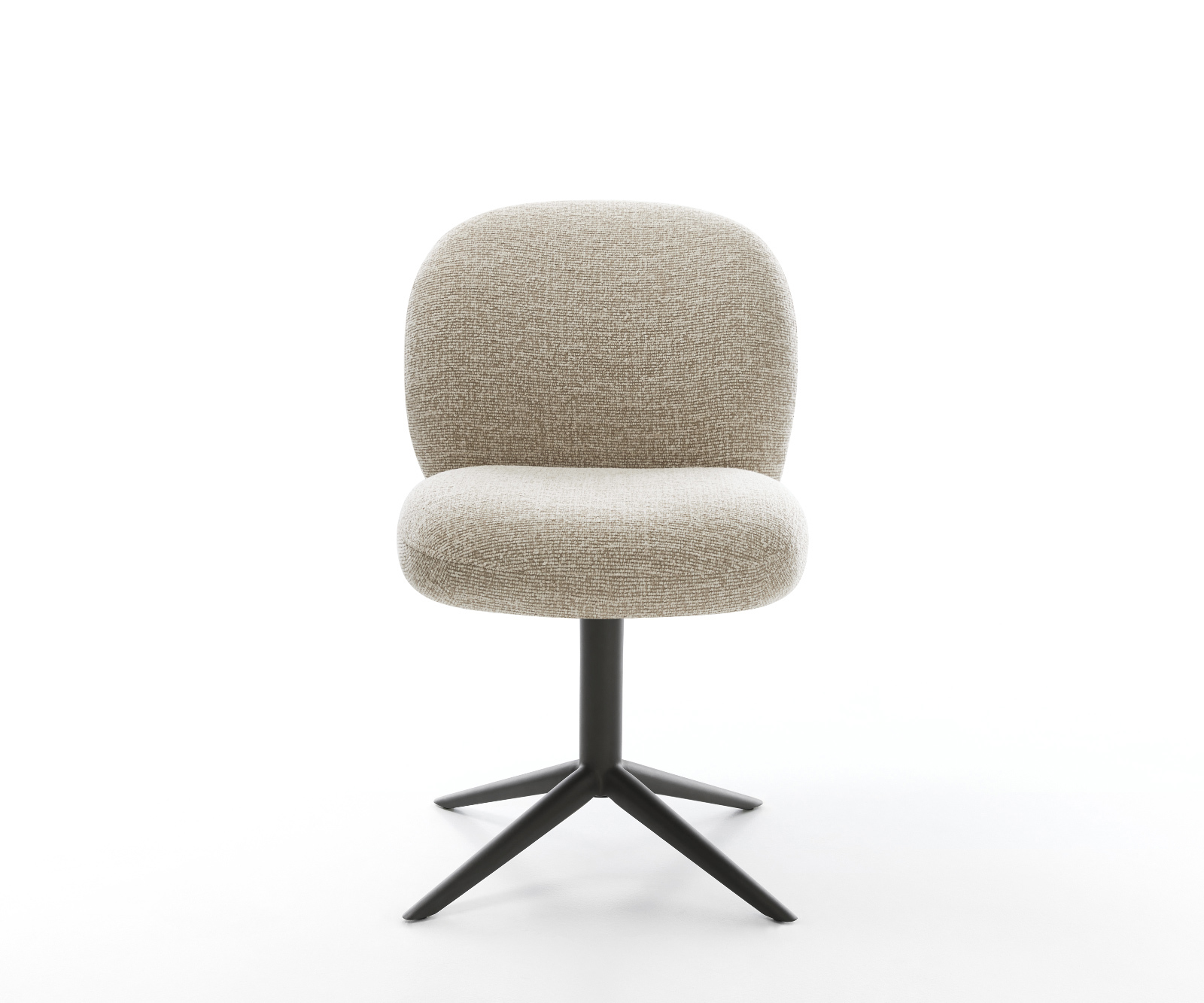 Jídelní židle Nube-Flex látka Měkký béžová křížová podnož černá 360° otočný houpací funkce taštičkové pružiny - Obrázek 2