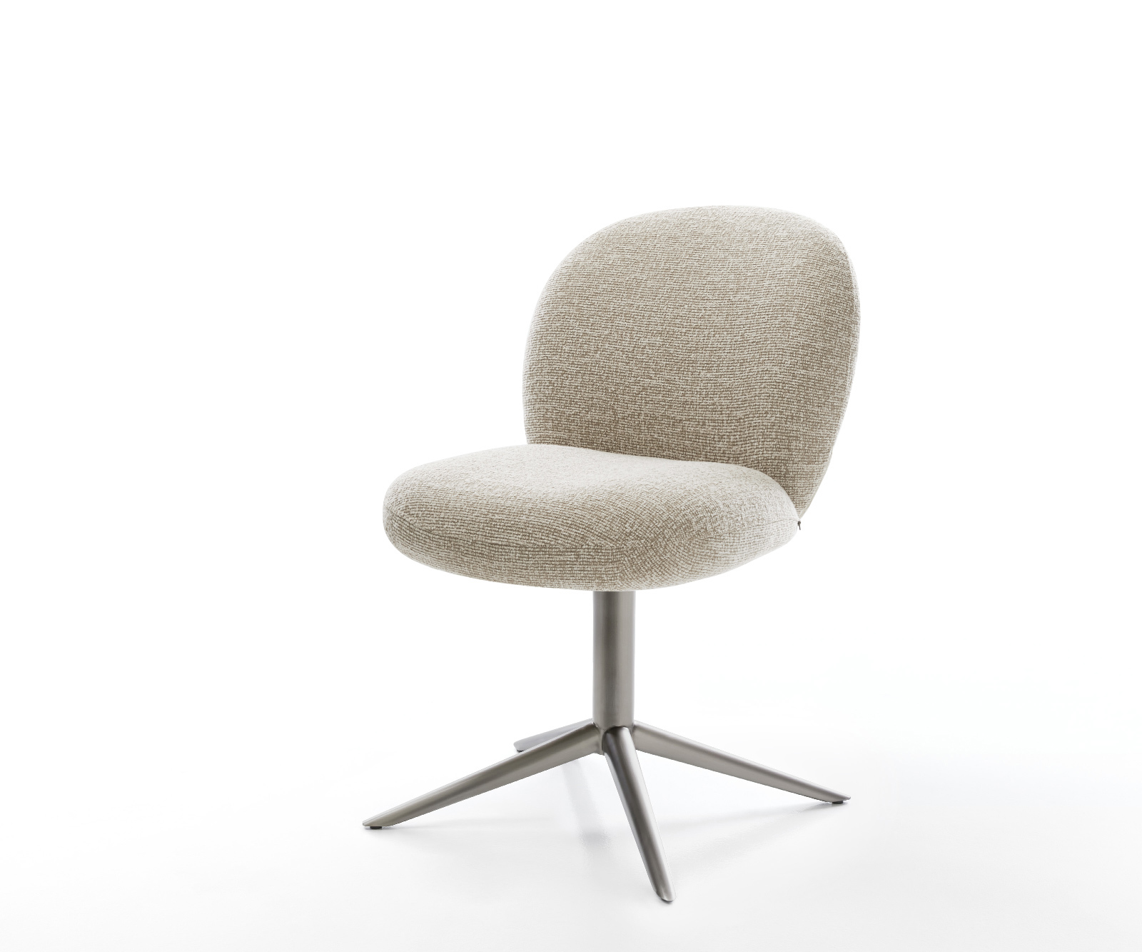 Jídelní židle Nube-Flex tkanina Měkký béžová křížová podnož grafit 360° otočný houpací funkce taštičkové pružiny